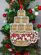 Load image into Gallery viewer, Hot Cocoa Marshmallow Personalized Ornament  Family Ornament
