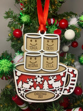 Load image into Gallery viewer, Hot Cocoa Marshmallow Personalized Ornament  Family Ornament
