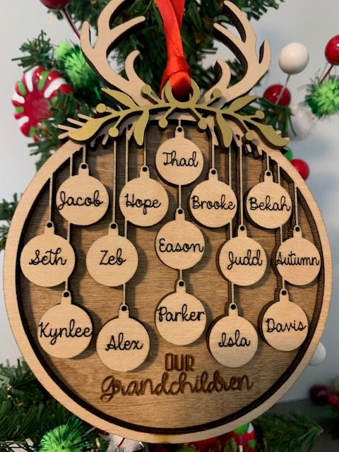 Personalized Family Ornament Bauble Ornament Personalized 1-15 names